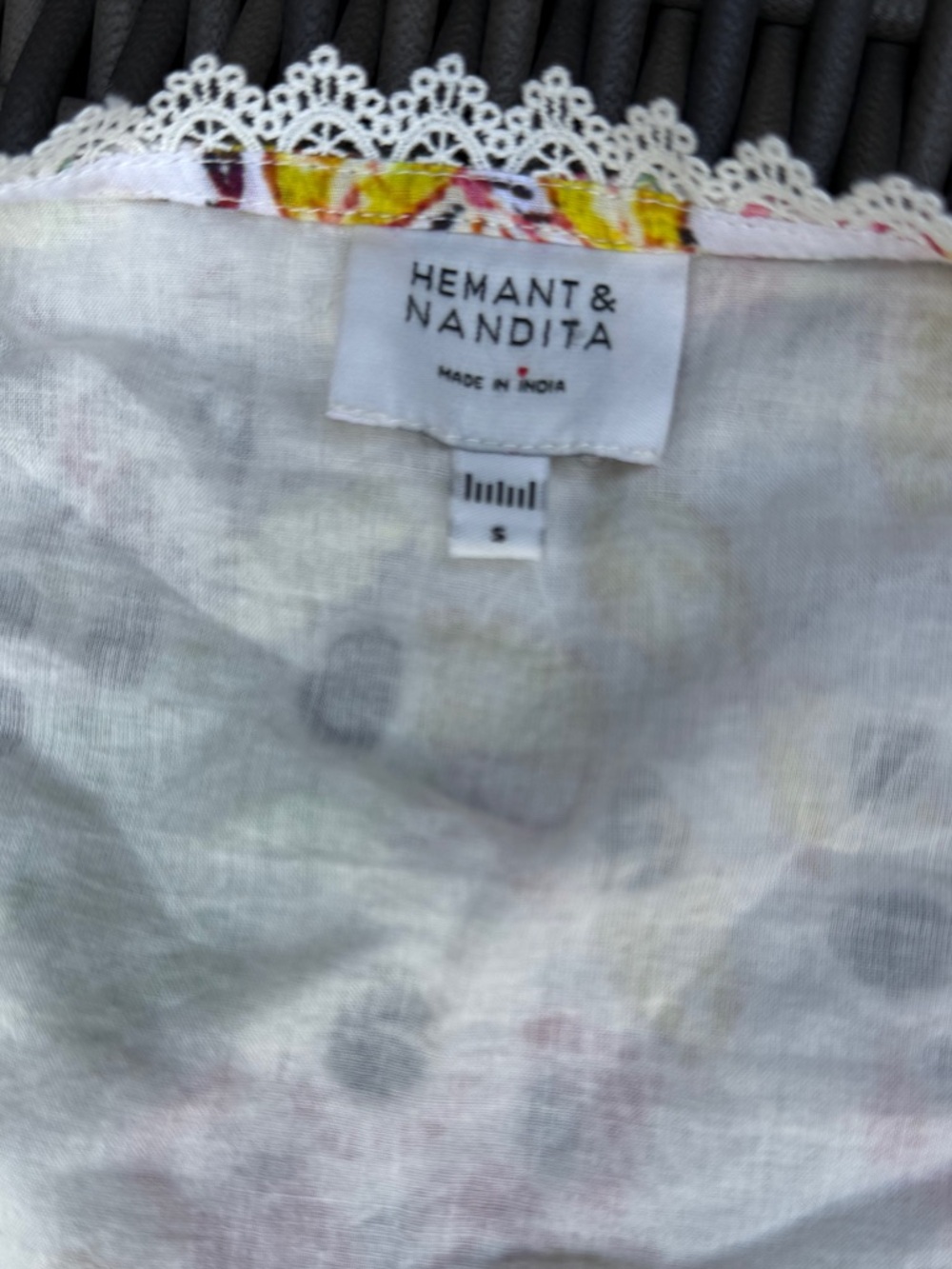 Hemant & Nandita Floral Lace-Trim Dress - Size S - Picture 14 of 14